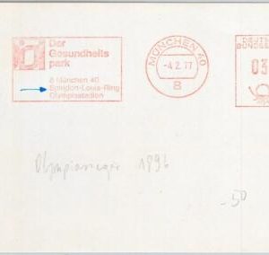 51125 - GERMANY - POSTAL HISTORY - Red Mechanical OLYMPIC Postmark on paper 1977