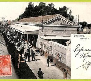 a0504 - ARGENTINA - VINTAGE POSTCARD  Postal Antigua - Pergamino, Estacion
