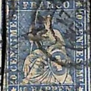 94991eD - SWITZERLAND - STAMP - Zumstein # 23 Green Thread  / Thick Paper USED