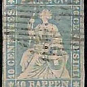 94992b - SWITZERLAND - STAMP - Zumstein # 23 ca - Very Fine  USED