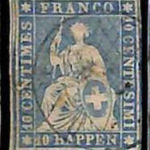 94992cD -   SWITZERLAND - STAMP - Zumstein # 23 Cb - Very Fine  USED