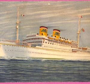 af8038 - ITALY - VINTAGE POSTCARD Ansichtskarten - 1938 -Ship  "Marco Polo" NAVI