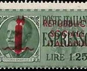 94684b -  ITALIA RSI - FRANCOBOLLO: Sassone # 21 GE - Nuovo NON Linguellato