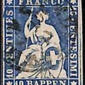 94992gB -   SWITZERLAND - STAMP -  Zumstein # 23 Cd -  Very Fine  USED