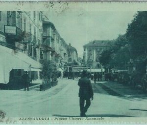 96917 - CARTOLINA d'Epoca - ALESSANDRIA citta' -  PIAZZA V. Emanuele  TRAM  1924