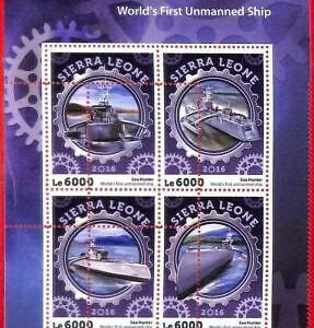 A4566 - SIERRA LEONE - ERROR MIPERF Miniatur s: 2016 Sea Hunter,...