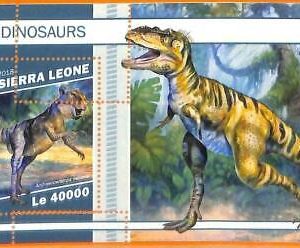 A6833 - SIERRA LEONE, Error, 2018 MISSPERF SOUVENIRBLATT: Dinosaurier,...