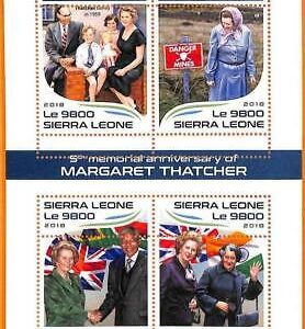 A6857- SIERRA LEONE, Fehler 2018 MISSPERF MINIATURE S: M Thatcher, Mandela,...