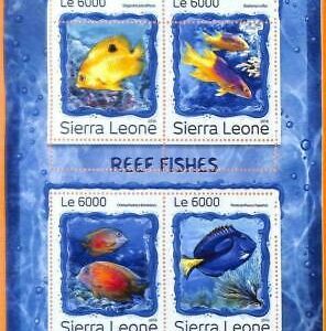 A6795 - SIERRA LEONE, Error, 2016, MISSPERF MINIATURBLATT: Rifffische