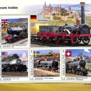 A9396 - SIERRA LEONE -  Stamp Sheet - 2022 - Steam Trains