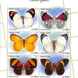 A9329 - SIERRA LEONE - ERROR MISPERF Stamp Sheet - 2022 - Insects  Butterflies