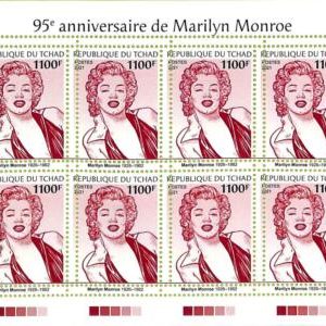 A9602 - TCHAD -  ERROR MISPERF Stamp Sheet - 2021 - Marilyn Monroe