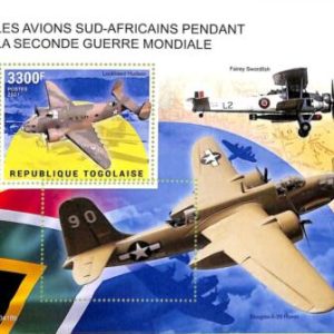 A9715 - TOGOLAISE - ERROR MISPERF Stamp Sheet - 2021 Planes During World WAR II
