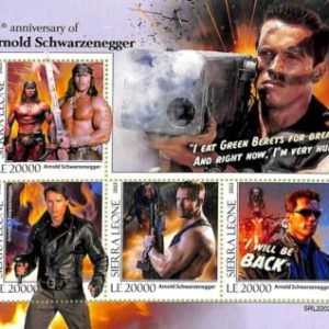 A9354 - SIERRA LEONE - ERROR MISPERF Stamp Sheet - 2022 - Arnold Schwarzenegger