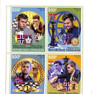 A9698 - TOGOLAISE -  ERROR MISPERF Stamp Sheet - 2021 - Magnus Carlsen, CHESS