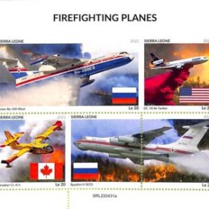 A9409 - SIERRA LEONE -  ERROR MISPERF Stamp Sheet - 2022 - Firefighting Planes