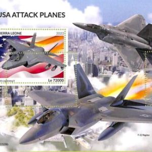 A9405 - SIERRA LEONE -  ERROR MISPERF Stamp Sheet - 2022 - USA Attack PLANES