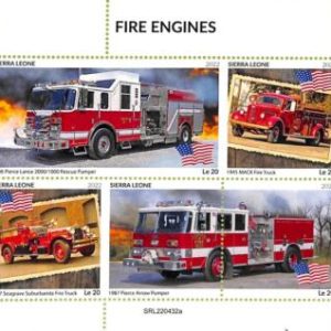 A9398 - SIERRA LEONE -  ERROR MISPERF Stamp Sheet - 2022 - Fire Engines