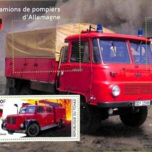 A9553 - TCHAD -  ERROR MISPERF Stamp Sheet - 2022 - Fire Engines