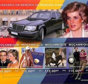 A9096 - Mozambique - ERROR MISPERF Stamp Sheet - 2022  Princess Diana