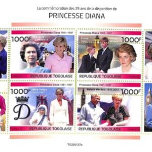 A9693 - TOGOLAISE -  ERROR MISPERF Stamp Sheet - 2022 - Princess Diana