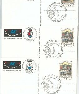 65542 - ITALY - Set of 3   SPECIAL EVENT POSTCARDS - Cross-country skiing 1976
