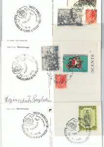 65541 - ITALY - Set of 3   SPECIAL EVENT POSTCARDS - Cross-country skiing 1976