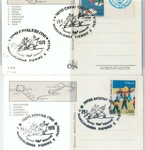 65539 - ITALY - Set of 2   SPECIAL EVENT POSTCARDS - Cross-country skiing 1978