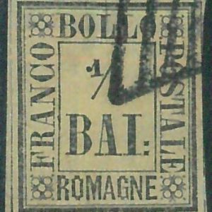 87754  - Francobolli ANTICHI STATI -  ROMAGNE : Sassone  1 Usato  BELLO!