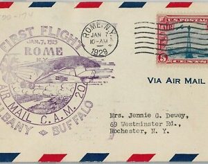 60146 - USA -  First Flight COVER: ALBANY - BUFFALO: ROME C.A.M. 20 - AMC: 20 W8