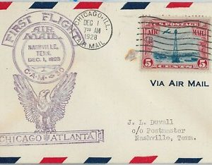 60091 - USA -  First Flight COVER: CHICAGO - ATLANTA: NASHVILLE - AMC: 30 S1a
