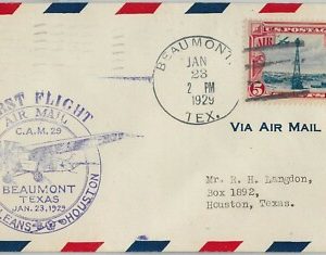 60152 - USA - First Flight COVER: NEW ORLEANS - HOUSTON: Beaumont - AMC: 29 W2