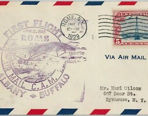 60145 - USA -  First Flight COVER: ALBANY - BUFFALO: ROME C.A.M. 20 - AMC: 20 W8