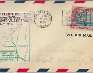 60129 - USA -  First Flight COVER: MILWAKEE - GREEN BAY - AMC: 9 W3