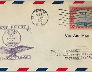 60158 - USA -  First Flight COVER:  ATLANTA - MIAMI: Tampa - AMC: 25E9