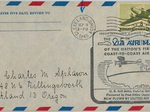 60163 - USA - Flight COVER: 25th ANNIVERSARY COAST-to-COAST 1945: CLEVELAND