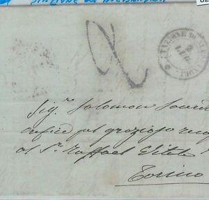 82369 - SARDEGNA - STORIA POSTALE: Busta con annullo STAZIONE di ALESSANDRIA