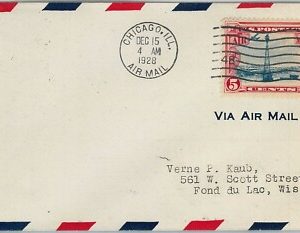 60125 - USA -  First Flight COVER: CHICAGO - MINEAPOLIS: Chicago - AMC: 9 W1