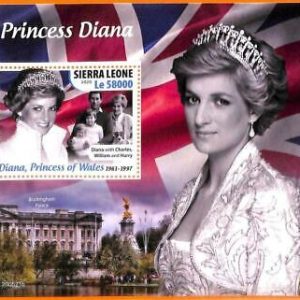 A6864 - SIERRA LEONA, Error, 2020 HOJA DE RECUERDO MISSPERF: Princesa...