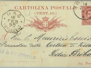 97952 - REGNO -  STORIA POSTALE -  INTERO con annullo collettoria di MAS 1890