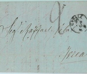 97050 -  REGNO - STORIA POSTALE - BUSTA PREFILATELICA da CASALE ad Ivrea 1861