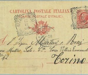 97010 - REGNO - STORIA POSTALE - INTERO da OZZANO MONFERRATO Alessandria 1908
