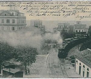 CARTOLINA d'Epoca ROMA - Anzio : STAZIONE treni - BELLISSIMA!  1913