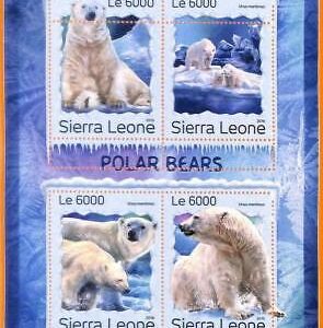 A6780 - SIERRA LEONA, Error, 2016, HOJA EN MINIATURA MISSPERF: Osos polares