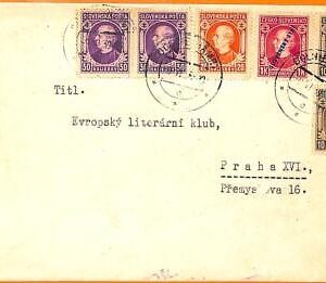 99881 - SLOVAKIA -  POSTAL HISTORY - OVERPRINTED STAMP on COVER to Praha 1939