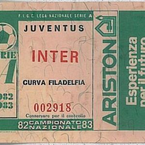 30184  BIGLIETTO  TICKET calcio -  SERIE A - 1982 / 1983 : JUVENTUS  INTER