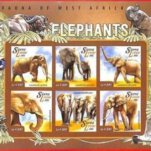 A4823 - SIERRA LEONE - ERROR IMPERF: 2015, Elefanten, Schlangen,...