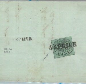 82383 - ANTICHI STATI: Pontificio - STORIA POSTALE: Sass 2  Busta da ISCHIA 1855