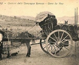 ab0684 - VINTAGE POSTKARTE - ROM Stadt: Weinwagen