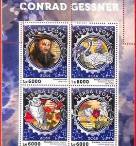 A4643 - SIERRA LEONE - ERROR MIPERF: 2016, C. Gessner, Medizin, Blumen, Eulen